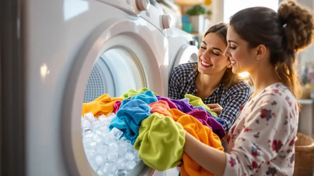 Non stirerete mai più grazie a questo sorprendente trucco con i cubetti di ghiaccio nella vostra asciugatrice, risparmiando energia.